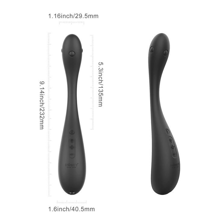 PUFF women vibrator with kegel ball size chart front view