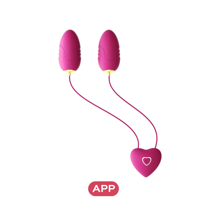 cupid pink nipple clamps and egg virbator front view