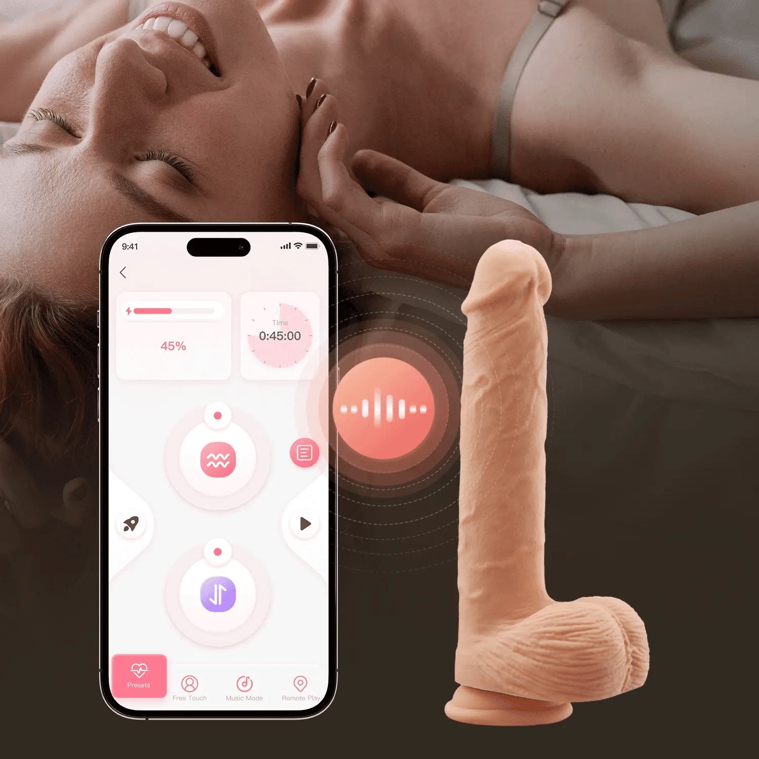 kenzo app controlled realistic dildo front view